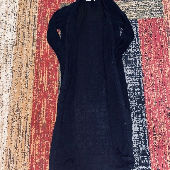 Loft size small long black cardigan with gold buttons - Picture 7 of 9